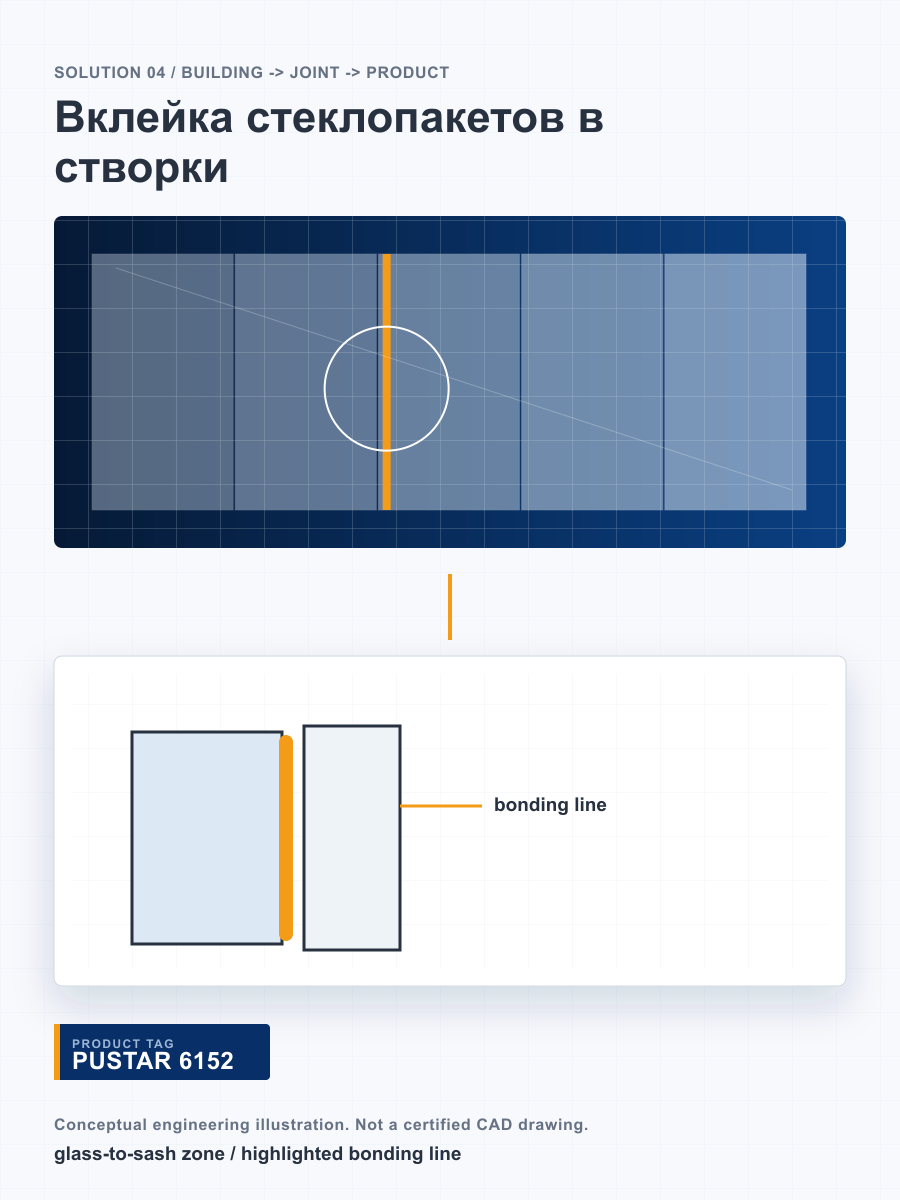 Вклейка стеклопакетов в створки: концептуальный инженерный board